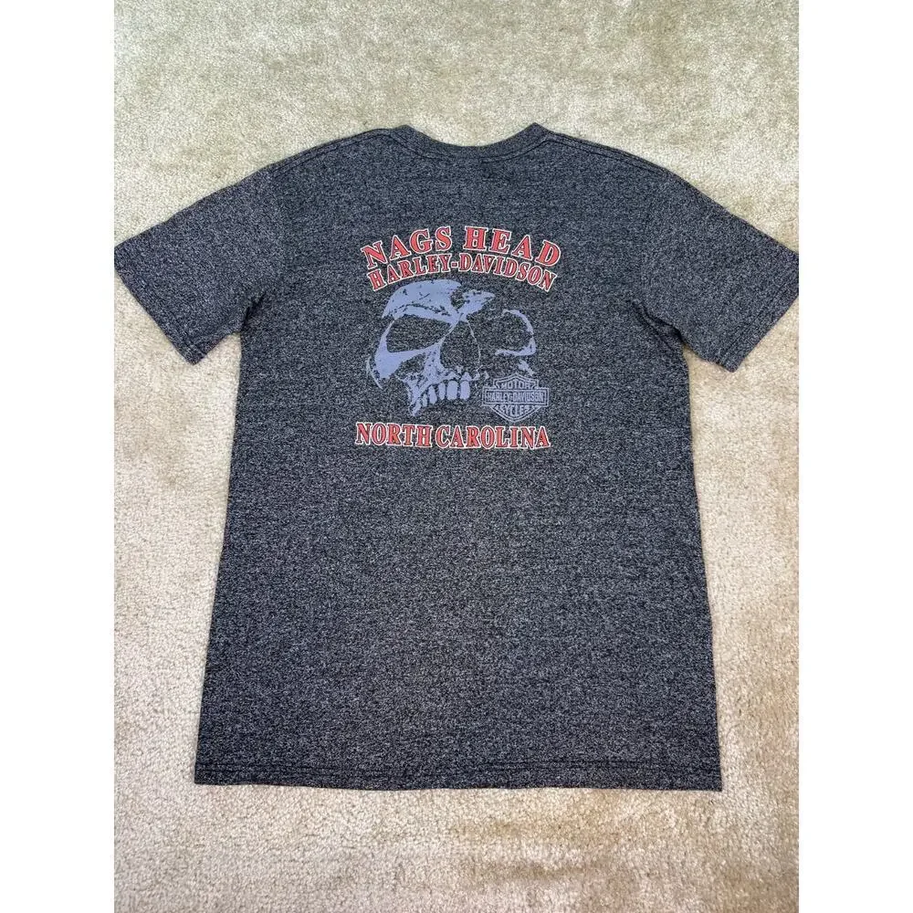 Harley Davidson Mens M Biker Built T Shirt Nags Head N Carolina Super Soft B617